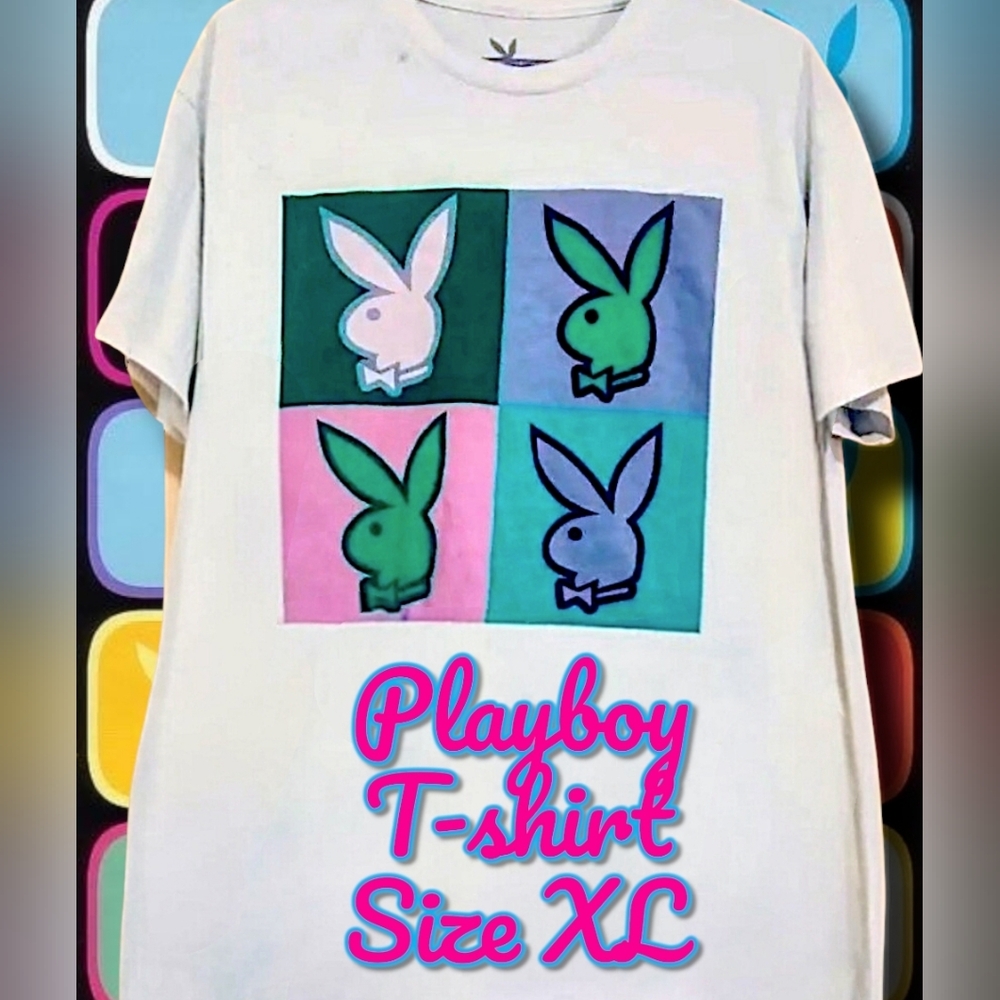 Playboy Colorful Logo Unisex Tee Size XL